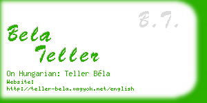 bela teller business card